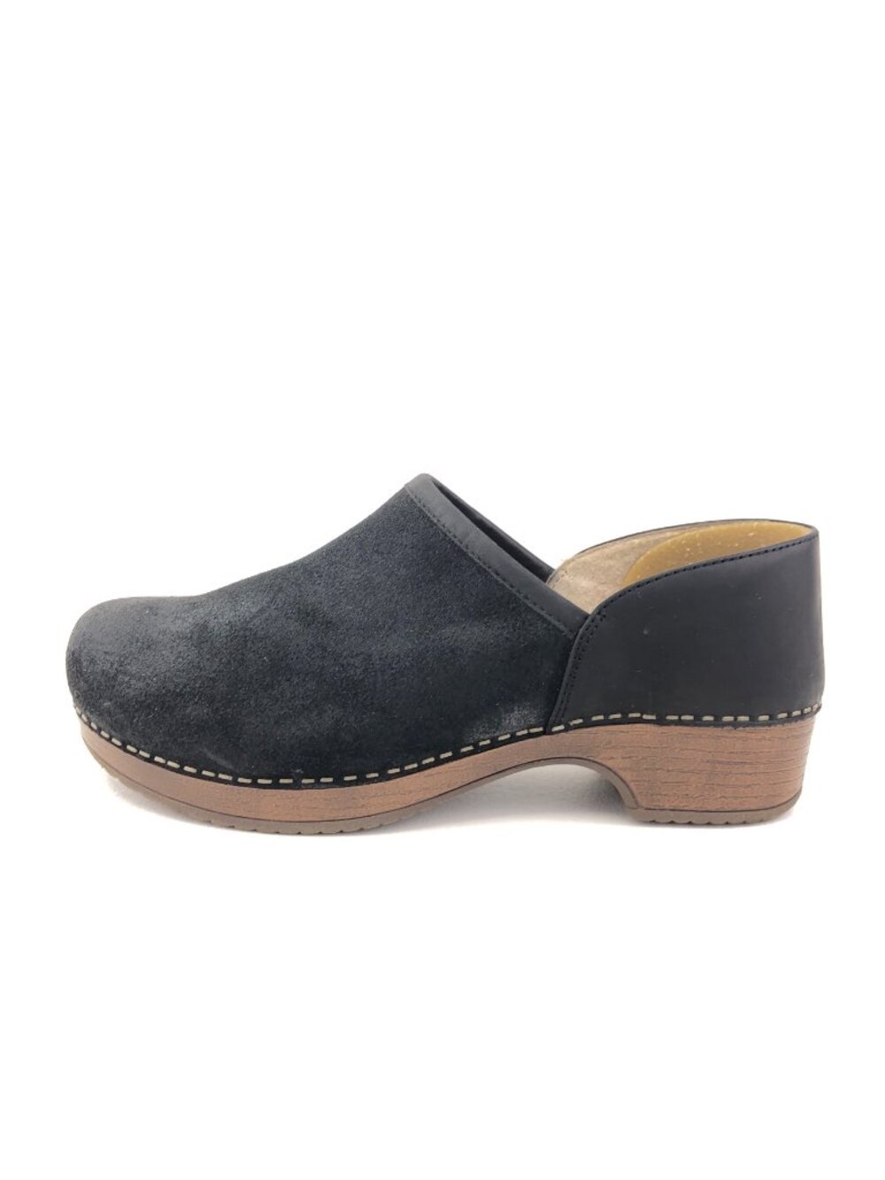 Dansko Brenna Black Burnished Nubuck Slip on Clogs EUR 39